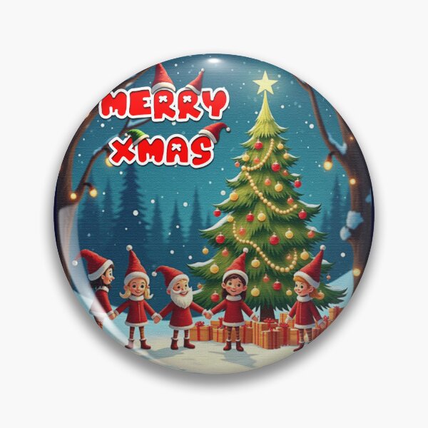 Item preview, Christmas Pine & Santa Elf designed and sold by VeenyOcicat.