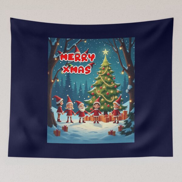 Item preview, Christmas Pine & Santa Elf designed and sold by VeenyOcicat.