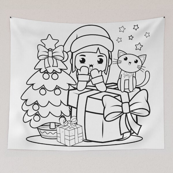 Item preview, Cat's Christmas! A Coloring Book Design designed and sold by ColoringCove.