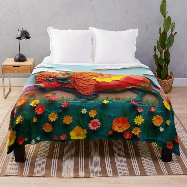 Item preview, Vibrant Buffalo in Blooming Meadow - Clay Art Style designed and sold by ChrisButler.