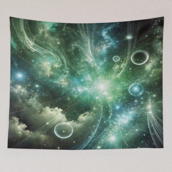 Item preview, Green Cosmic Nebula | Mystical Galactic Scene designed and sold by RealmBeastsAI.