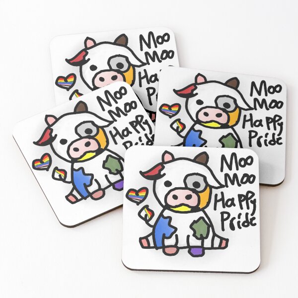 Item preview, LGBTQIA Pride Chibi Cow designed and sold by Wolfs-Stickette.