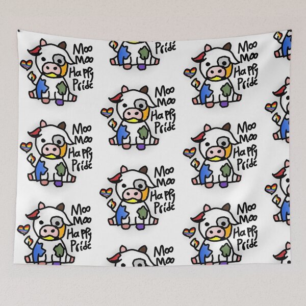 Item preview, LGBTQIA Pride Chibi Cow designed and sold by Wolfs-Stickette.