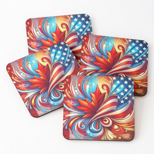 Item preview, Artistic fusion between Canada and the United States designed and sold by Tommandjerry.
