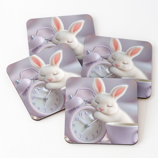 Item preview, Fluffy rabbit and alarm clock designed and sold by ArtBoom73.