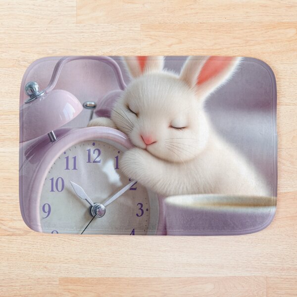 Item preview, Fluffy rabbit and alarm clock designed and sold by ArtBoom73.