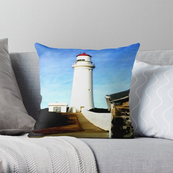 Cape Nelson Lighthouse Throw Pillow