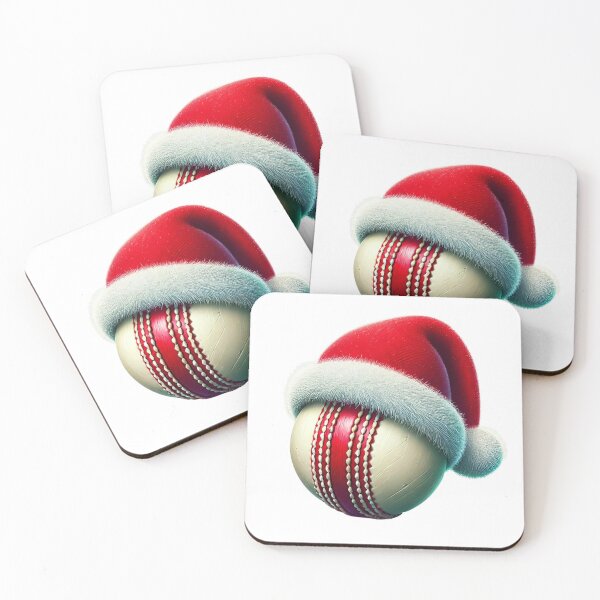 Artikelvorschau, Cricket Ball Weihnachten Santa Hut Holiday Cheer mit Cricket-Thema Feiern Sie Weihnachten im Cricket-Stil entworfen und verkauft von Zestfull.