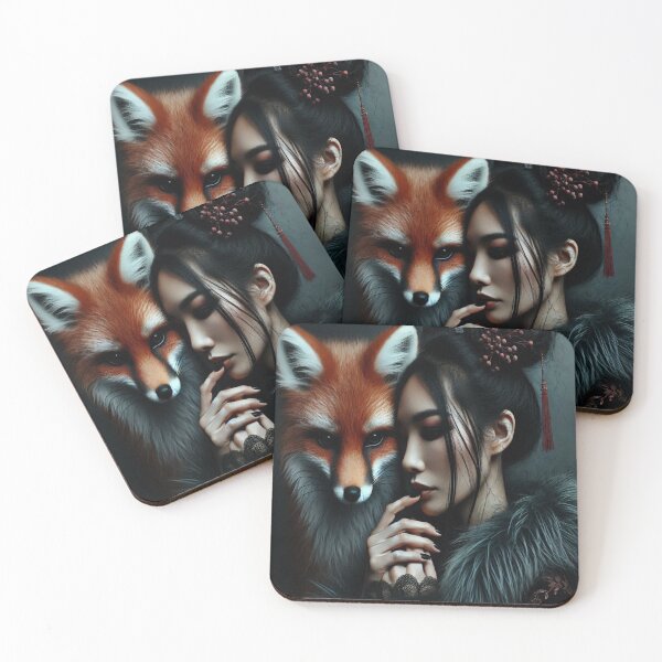 Item preview, AI generated woman and fox designed and sold by AI-this-is-AI.