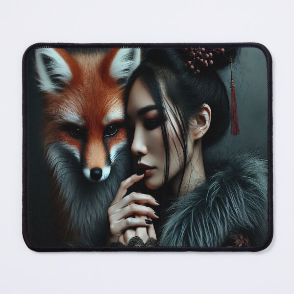 Item preview, AI generated woman and fox designed and sold by AI-this-is-AI.