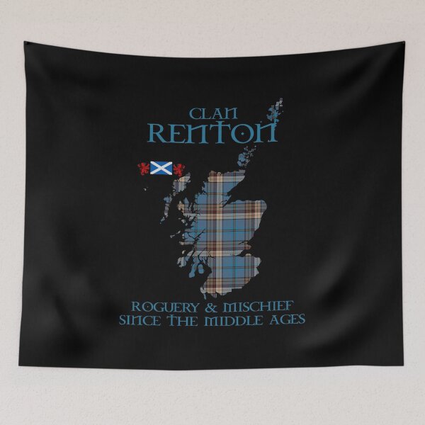 Item preview, Clan Renton tartan Scotland map Saltire flag and lion rampant scottish designed and sold by Clan1093.