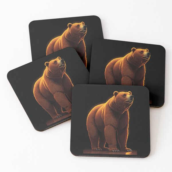 Item preview, Strong Neon Orange Bear On Black designed and sold by Museum Of Non-Existing Art.