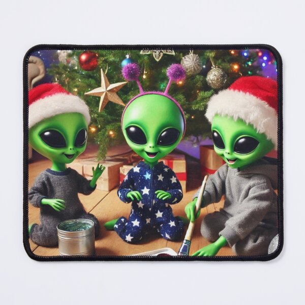 Item preview, Alien children decorate the Christmas tree designed and sold by Dogandesighn.
