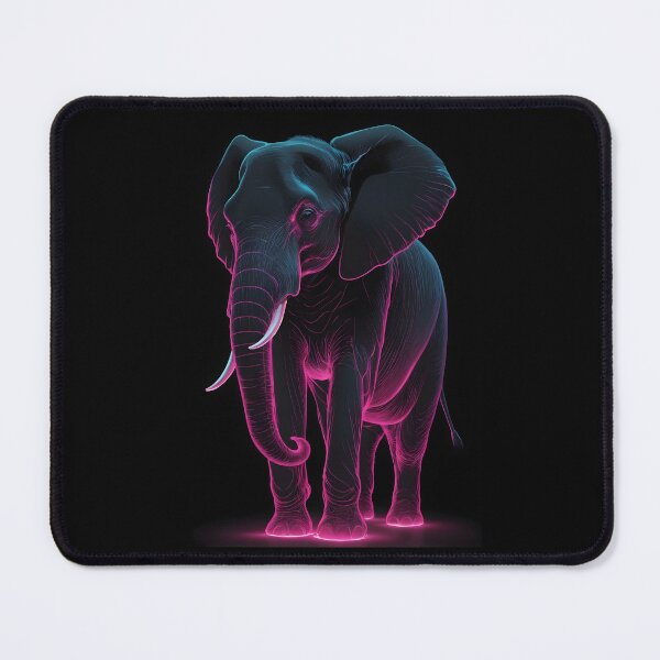 Item preview, Strong Neon Pink Elephant On Black designed and sold by Museum Of Non-Existing Art.