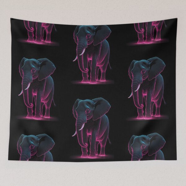 Item preview, Strong Neon Pink Elephant On Black designed and sold by Museum Of Non-Existing Art.