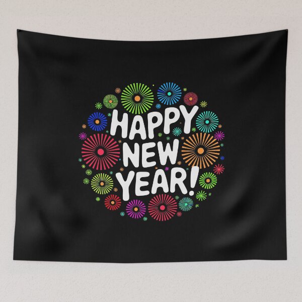 Item preview, Happy New Year 2025 Festive Fireworks Celebration Holiday Colourful designed and sold by w1ckerman.