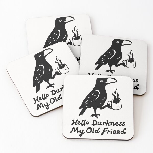 Item preview, Funny Coffee Quotes Raven Crow Hello Darkness My Old Friend Halloween Fall Coffee Girl designed and sold by FociCreate.