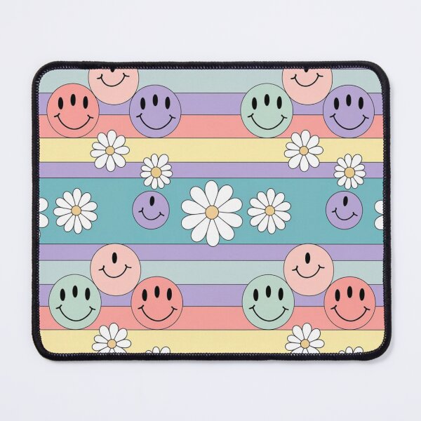 Item preview, Cheerful Daisy and Smiley Stripe Pattern designed and sold by Furbulous Faces.
