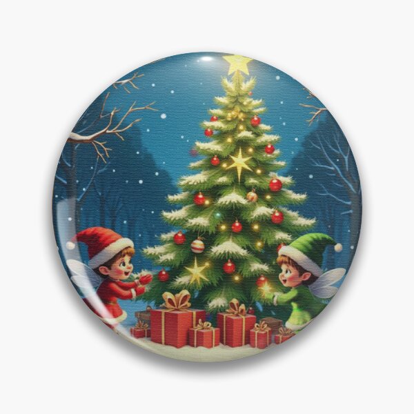 Item preview, Christmas Pine & Santa twin elf designed and sold by VeenyOcicat.