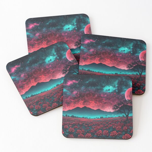 Item preview, Alien Bloom: Surreal Neon Rose Field designed and sold by RK - Shop.