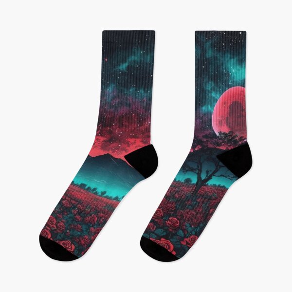 Item preview, Alien Bloom: Surreal Neon Rose Field designed and sold by RK - Shop.