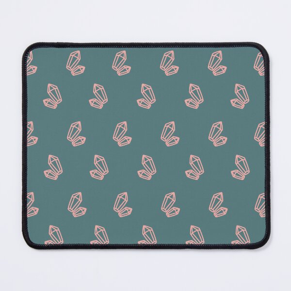Item preview, Pink Crystals on Green Geometric Pattern designed and sold by HariniArts.