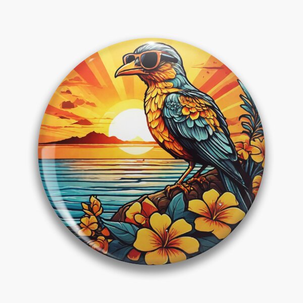 Item preview, Sunglasses Colored Birdie at Sunset with Hawaii Orchids designed and sold by NautiChic.