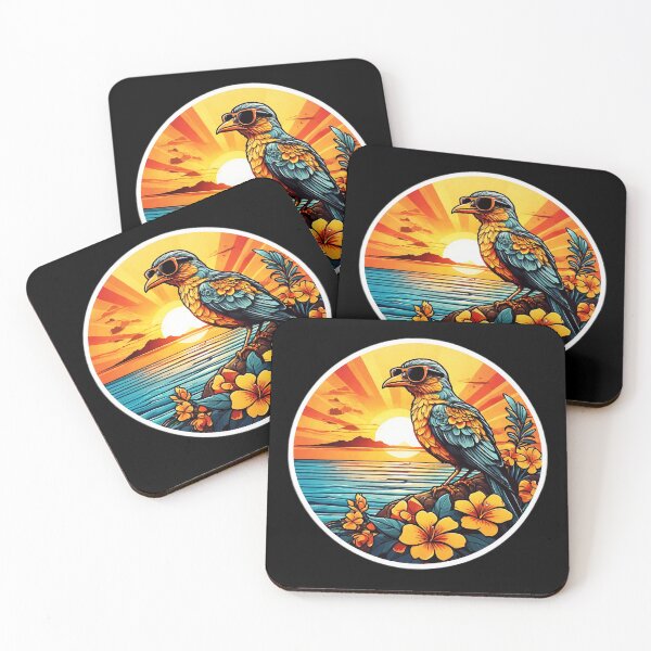 Item preview, Sunglasses Colored Birdie at Sunset with Hawaii Orchids designed and sold by NautiChic.