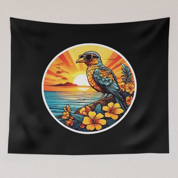 Item preview, Sunglasses Colored Birdie at Sunset with Hawaii Orchids designed and sold by NautiChic.