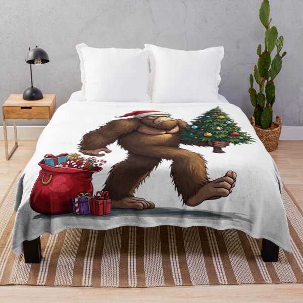 Item preview, Santa Bigfoot Christmas Tree Xmas Lights Funny Sasquatch designed and sold by Blok45.
