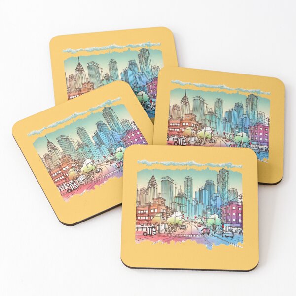 Item preview, Haeundae's Emerging Cityscape: A Vibrant 3D Sketch,   designed and sold by PaintMeWorld.