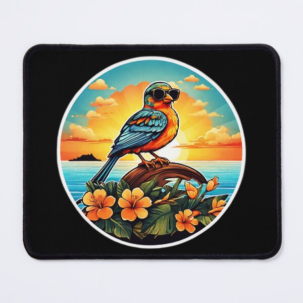 Item preview, Sunglasses Colored Bird at Sunset with Hawaii Orchids designed and sold by NautiChic.