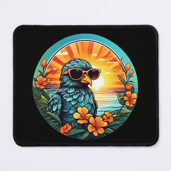 Item preview, Cool Beach Bum Bird at Sunset with Hawaii Orchids designed and sold by NautiChic.