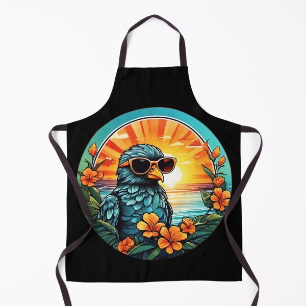 Item preview, Cool Beach Bum Bird at Sunset with Hawaii Orchids designed and sold by NautiChic.
