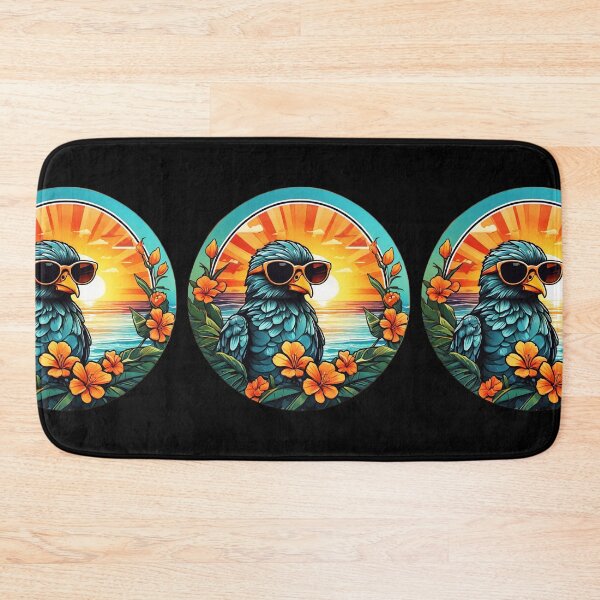 Item preview, Cool Beach Bum Bird at Sunset with Hawaii Orchids designed and sold by NautiChic.