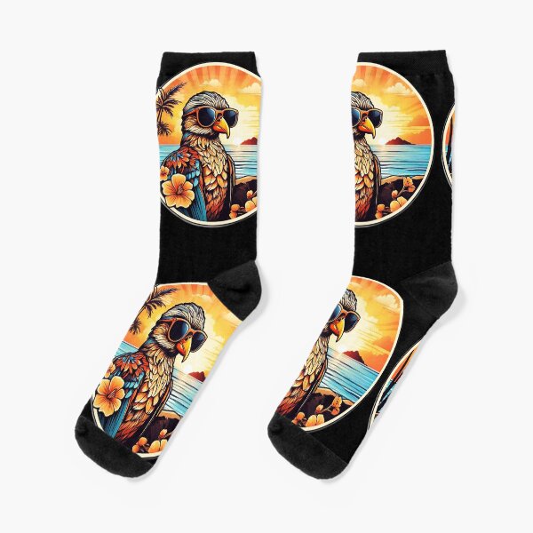 Item preview, Cool Beach Loving Birdie at Sunset with Hawaii Orchids designed and sold by NautiChic.
