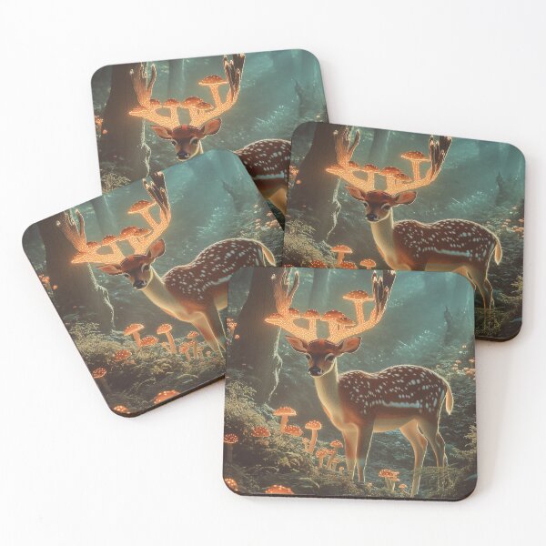 Item preview, Deer with Glowing Mushroom Antlers designed and sold by LonesomeKnight.