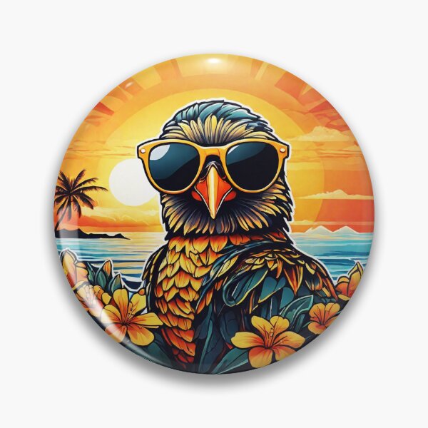 Item preview, Beach Bum Birdie at Sunset with Hawaii Orchids designed and sold by NautiChic.