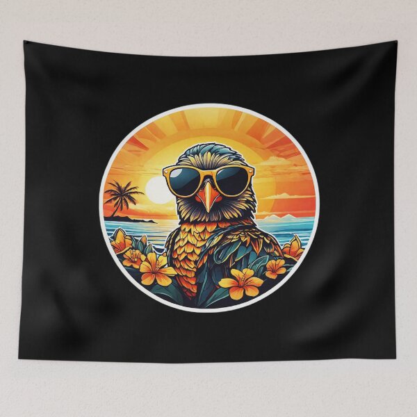 Item preview, Beach Bum Birdie at Sunset with Hawaii Orchids designed and sold by NautiChic.