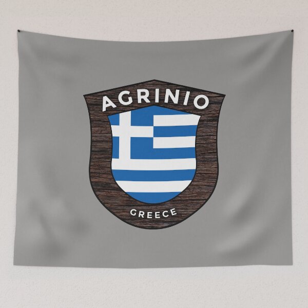 Item preview, Agrinio Greece Emblem Flag designed and sold by World Designs.
