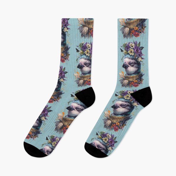 Artikelvorschau, Florales Vogelporträt Fantasy Art mit Schmetterlingen entworfen und verkauft von Monascreativeempire.