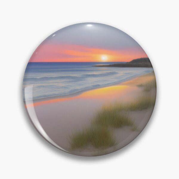 Item preview, painting of pastel sunset beach designed and sold by OneLastWish.