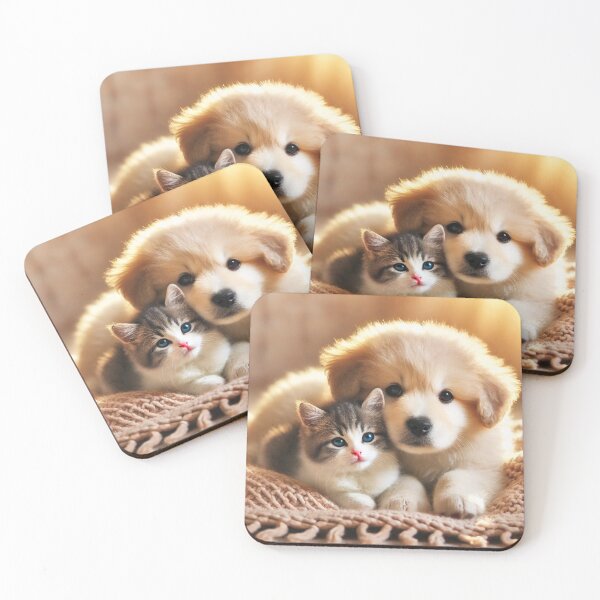 Item preview, Tender friendship between a puppy and a kitten designed and sold by Tommandjerry.