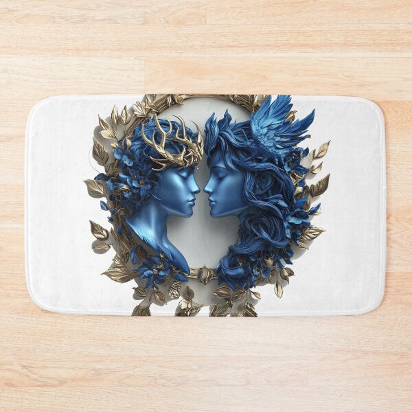 Item preview, Gemini Twins in Cosmic Harmony with Bold Sky Blues designed and sold by Rui Mythic Studio.