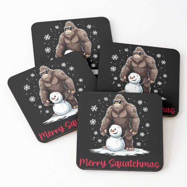 Item preview, Merry Squatchmas Bigfoot Santa Snowman Xmas designed and sold by Blok45.