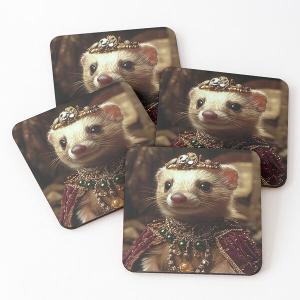 Item preview, Elegant Ferret dressed in jewelry treasures designed and sold by LonesomeKnight.