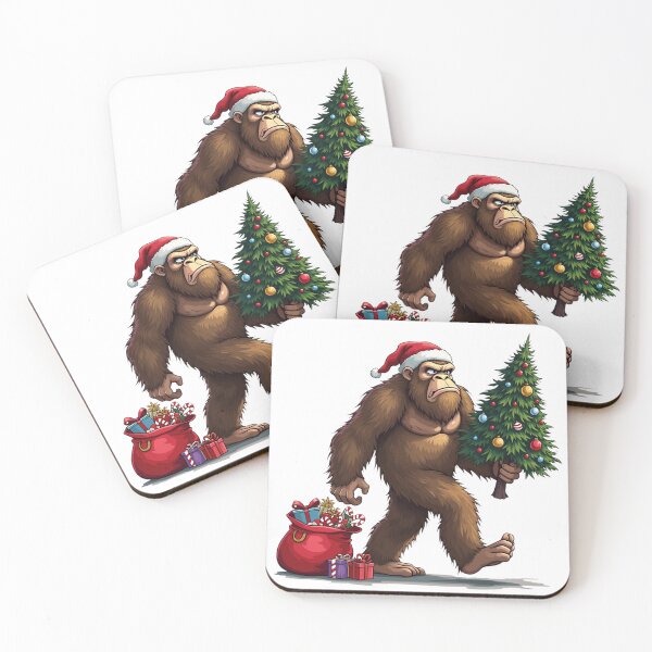 Item preview, Santa Bigfoot Christmas Tree Xmas Lights Funny Sasquatch designed and sold by Blok45.