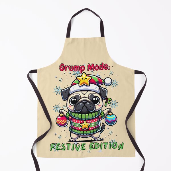 Item preview, Grump Mode: Festive Edition – Cute Christmas Pug Design designed and sold by Dantin.