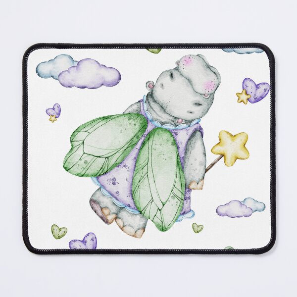 Item preview, watercolours compositions of elements «Dreamy Hippo Garden" designed and sold by NelenaArt.