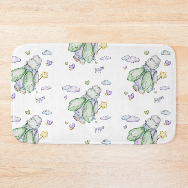 Item preview, watercolours compositions of elements «Dreamy Hippo Garden" designed and sold by NelenaArt.